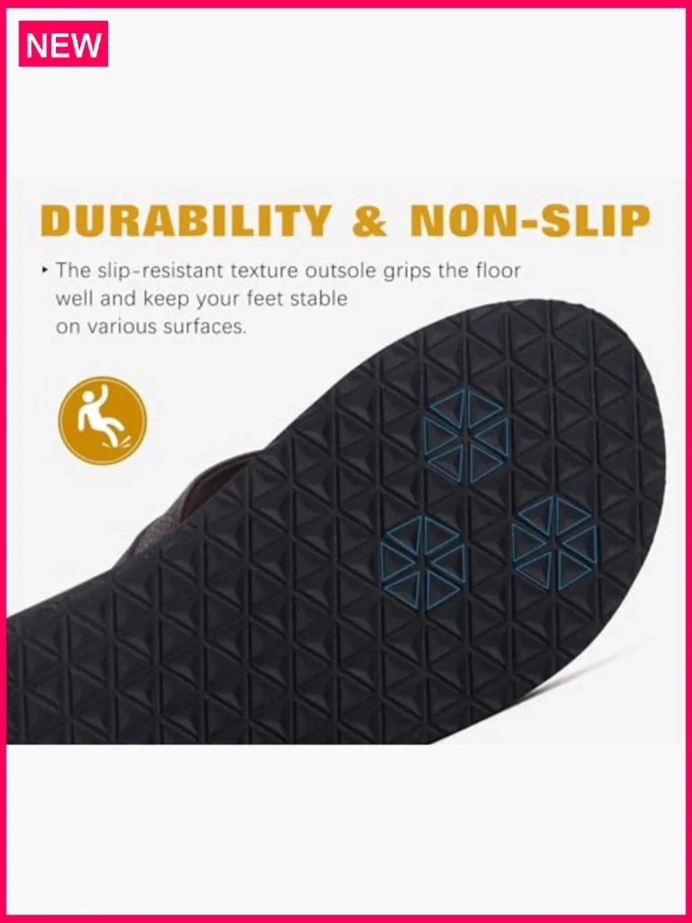 Men's Yoga Mat Flip Flops with Arch Support Cushion Walking Thong Sandals